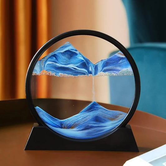 Sablier 3D Artistique Rond Décoratif pour Bureau et Maison