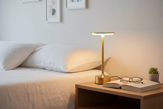 Lampe LED sur table de nuit