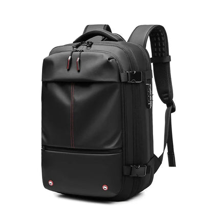 Sac à Dos de Voyage avec Compression Sous Vide 40L Extensible, Anti-Vol, USB, Compartiment Laptop