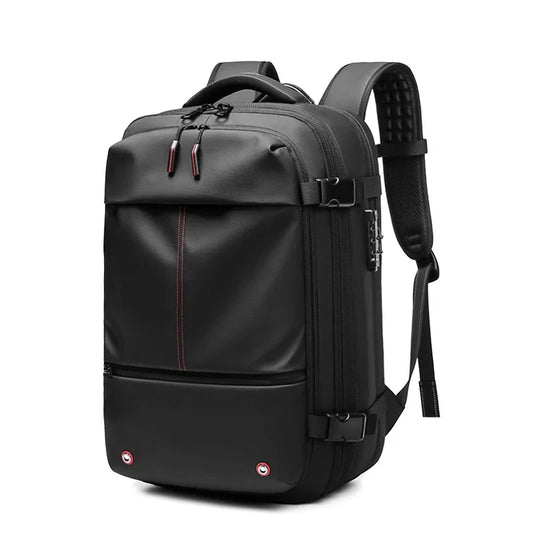 Sac à Dos de Voyage avec Compression Sous Vide 40L Extensible, Anti-Vol, USB, Compartiment Laptop