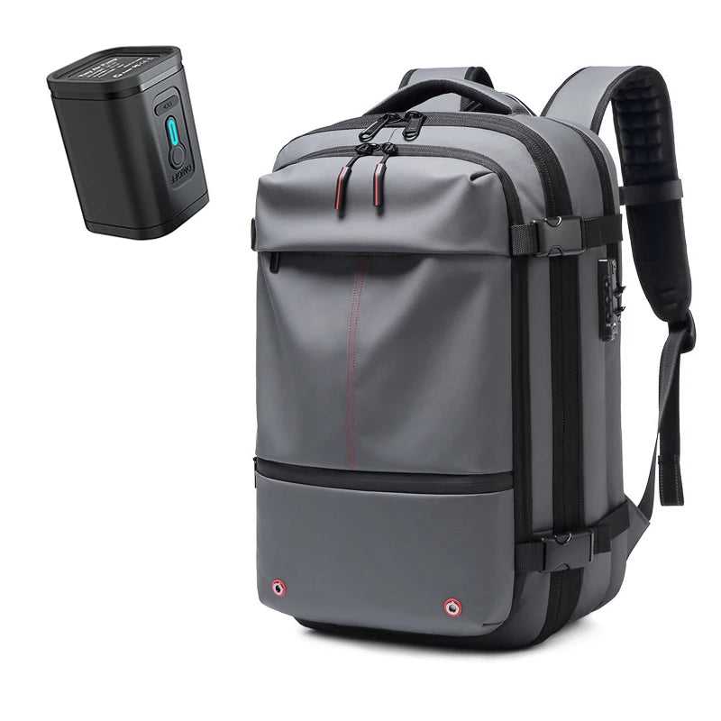 Sac à Dos de Voyage avec Compression Sous Vide 40L Extensible, Anti-Vol, USB, Compartiment Laptop