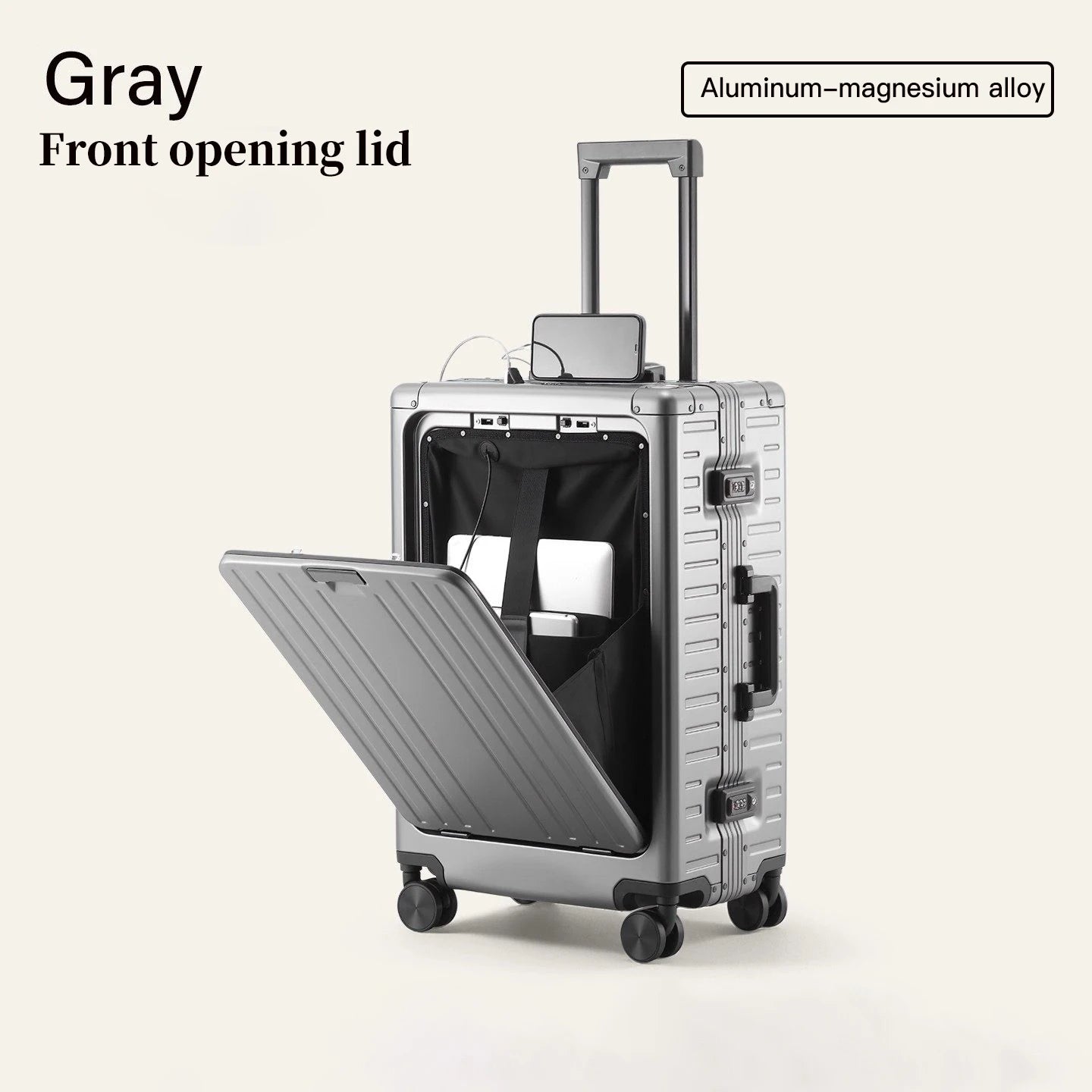 Bagage à Main Premium avec Ouverture Frontale, Assise Renforcée & Serrure TSA