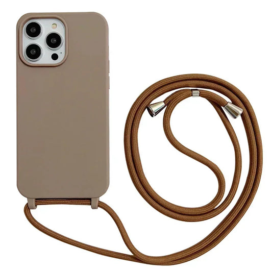 Coque iPhone Bandoulière Silicone pour iPhone 16/15/14/13/12/11 Pro Max