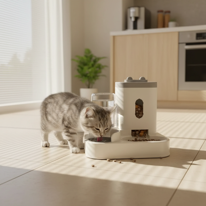 Chat utilisant la fontaine