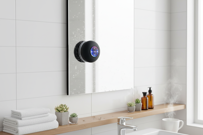 Enceinte accrochée dans la salle de bain