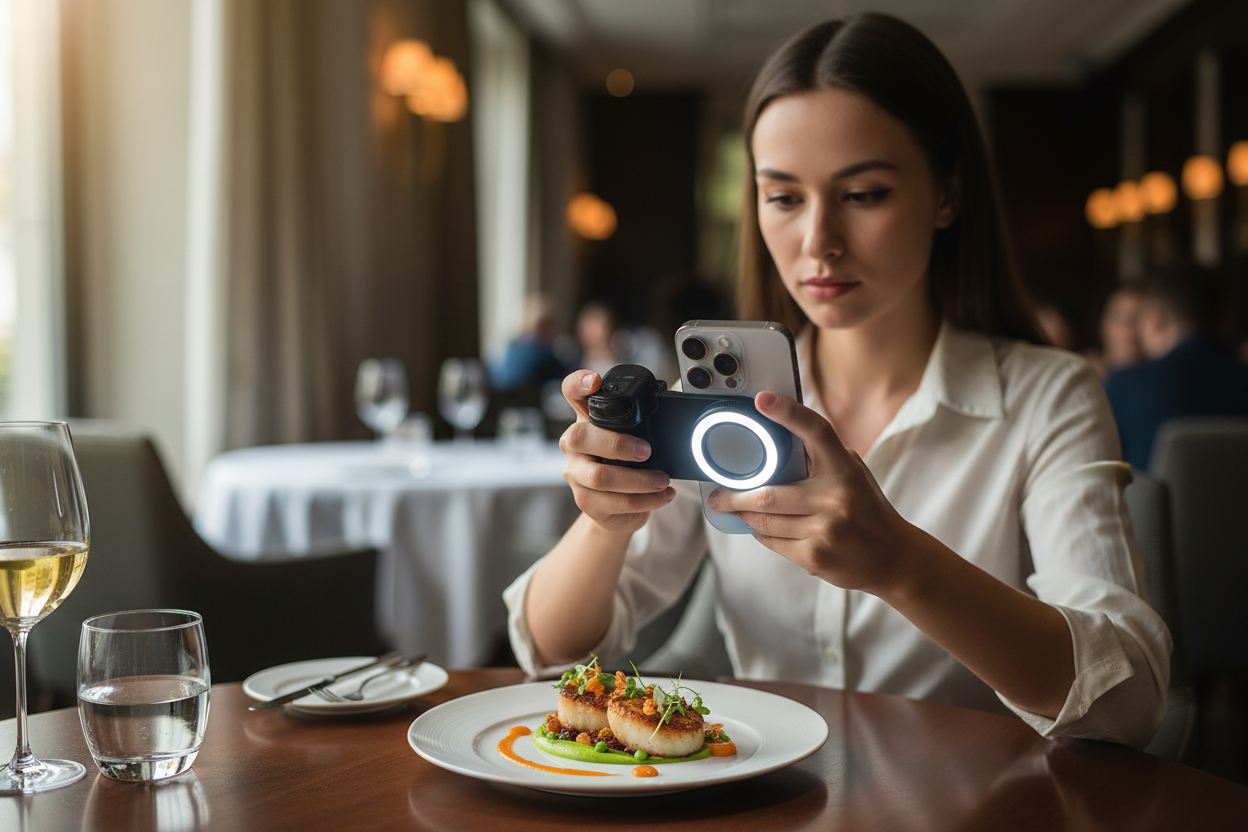 Foodie photographiant un plat