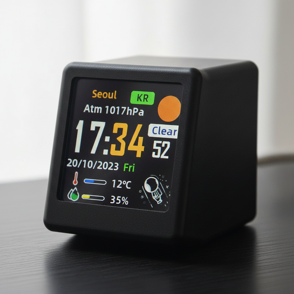 Gros plan affichage station météo