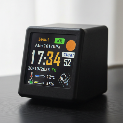 Gros plan affichage station météo