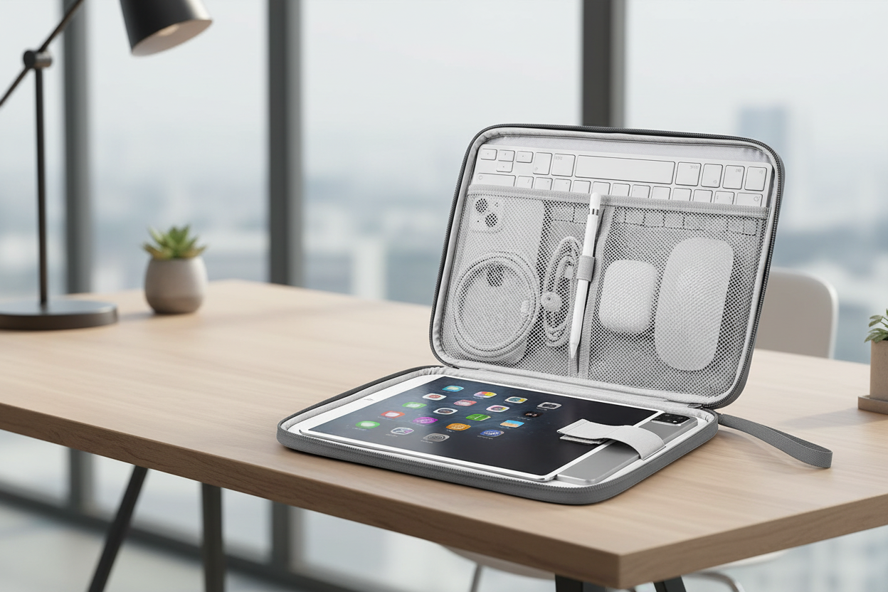 Housse sur bureau avec iPad