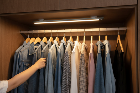 Lampe réelle dressing vêtements