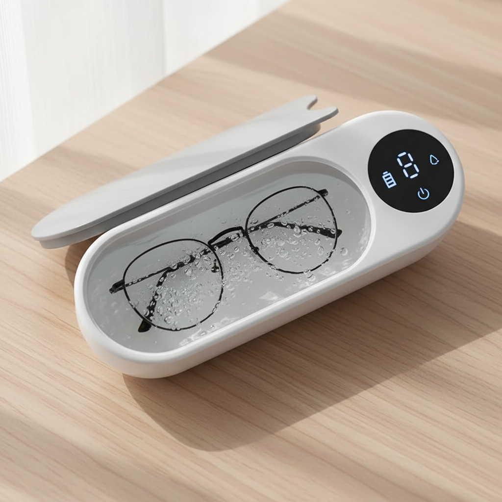 Lunettes dans nettoyeur ultrasons