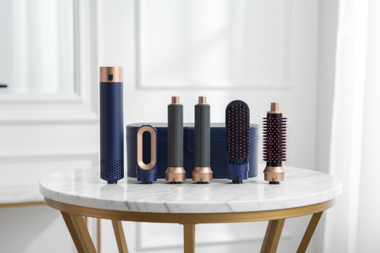 Styler avec 5 accessoires sur marbre