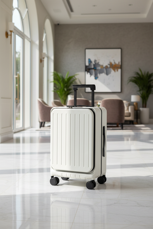 Valise dans hall d'hôtel